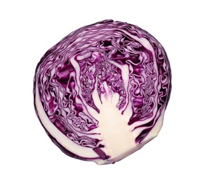 Photo of Half of fresh red cabbage isolated on white