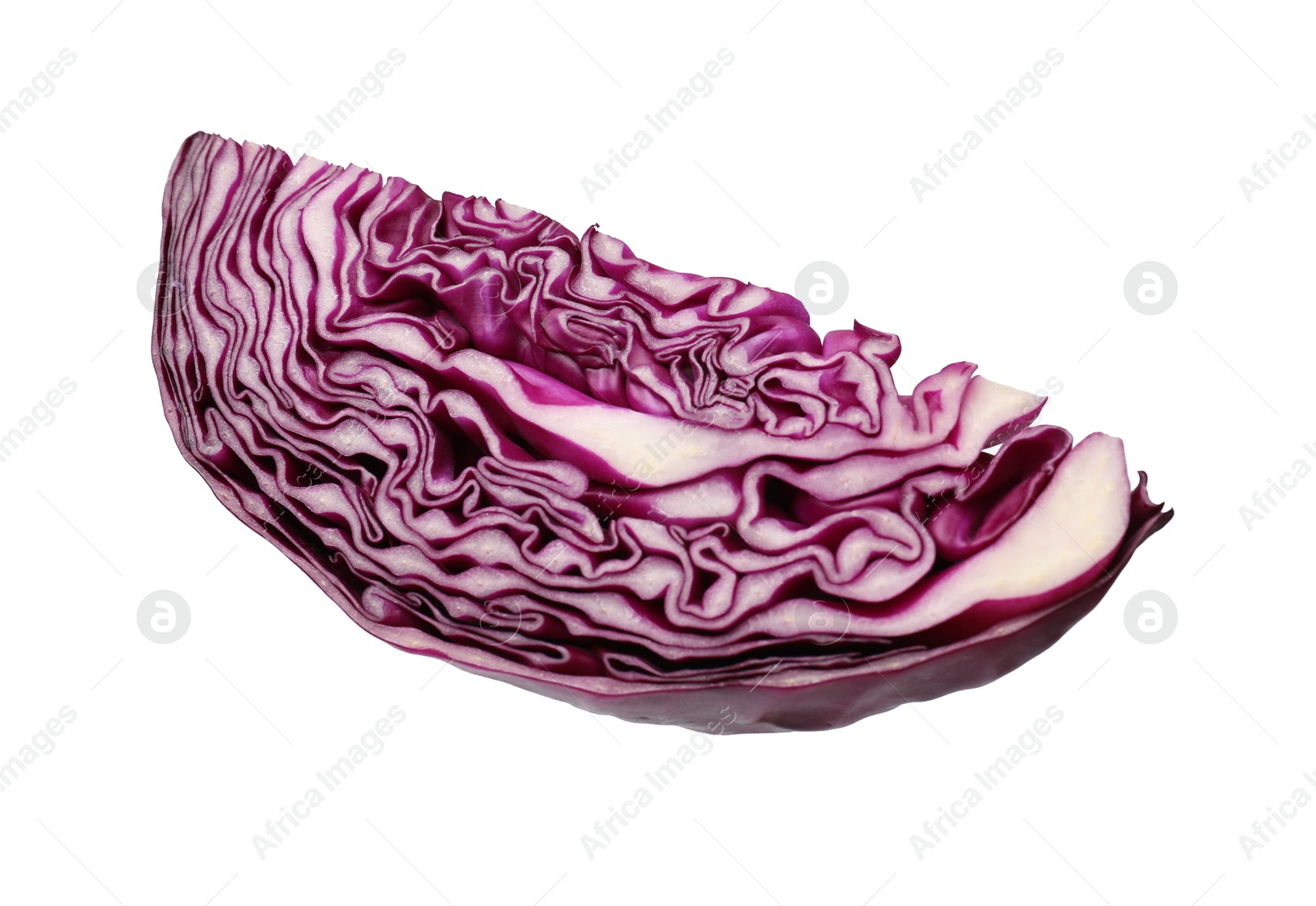 One piece of fresh red cabbage isolated on white Photo of One piece of fresh red cabbage isolated on white