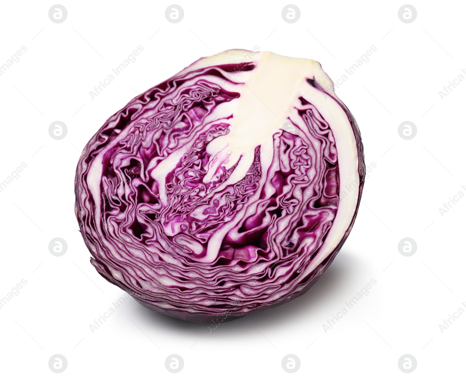 Half of fresh red cabbage isolated on white Photo of Half of fresh red cabbage isolated on white