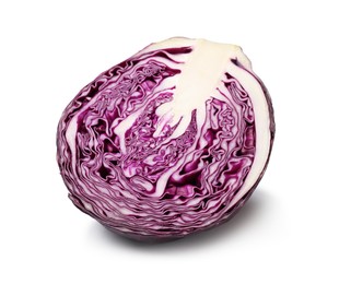 Photo of Half of fresh red cabbage isolated on white