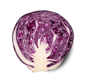 Photo of Half of fresh red cabbage isolated on white