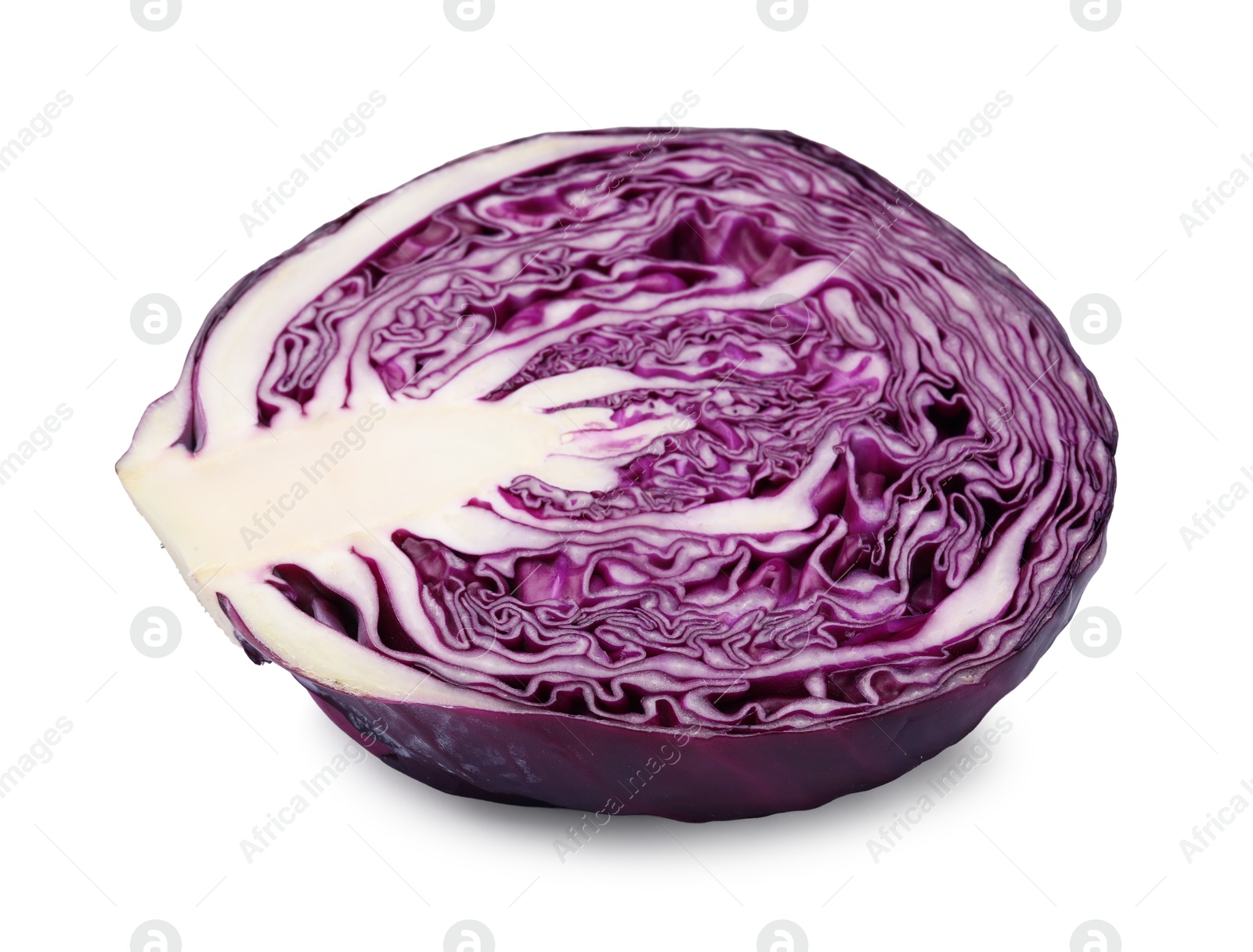 Half of fresh red cabbage isolated on white Photo of Half of fresh red cabbage isolated on white