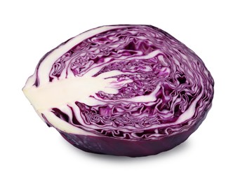 Photo of Half of fresh red cabbage isolated on white