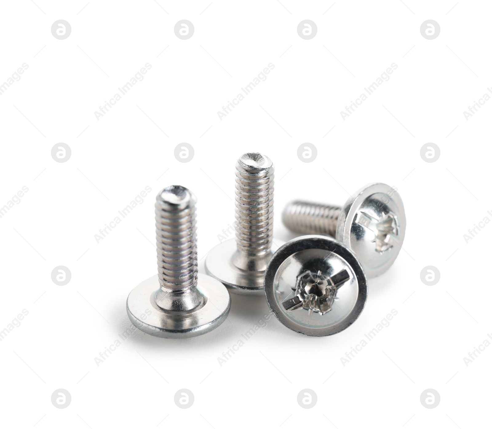 Many metal bolts isolated on white. Hardware tool Photo of Many metal bolts isolated on white. Hardware tool