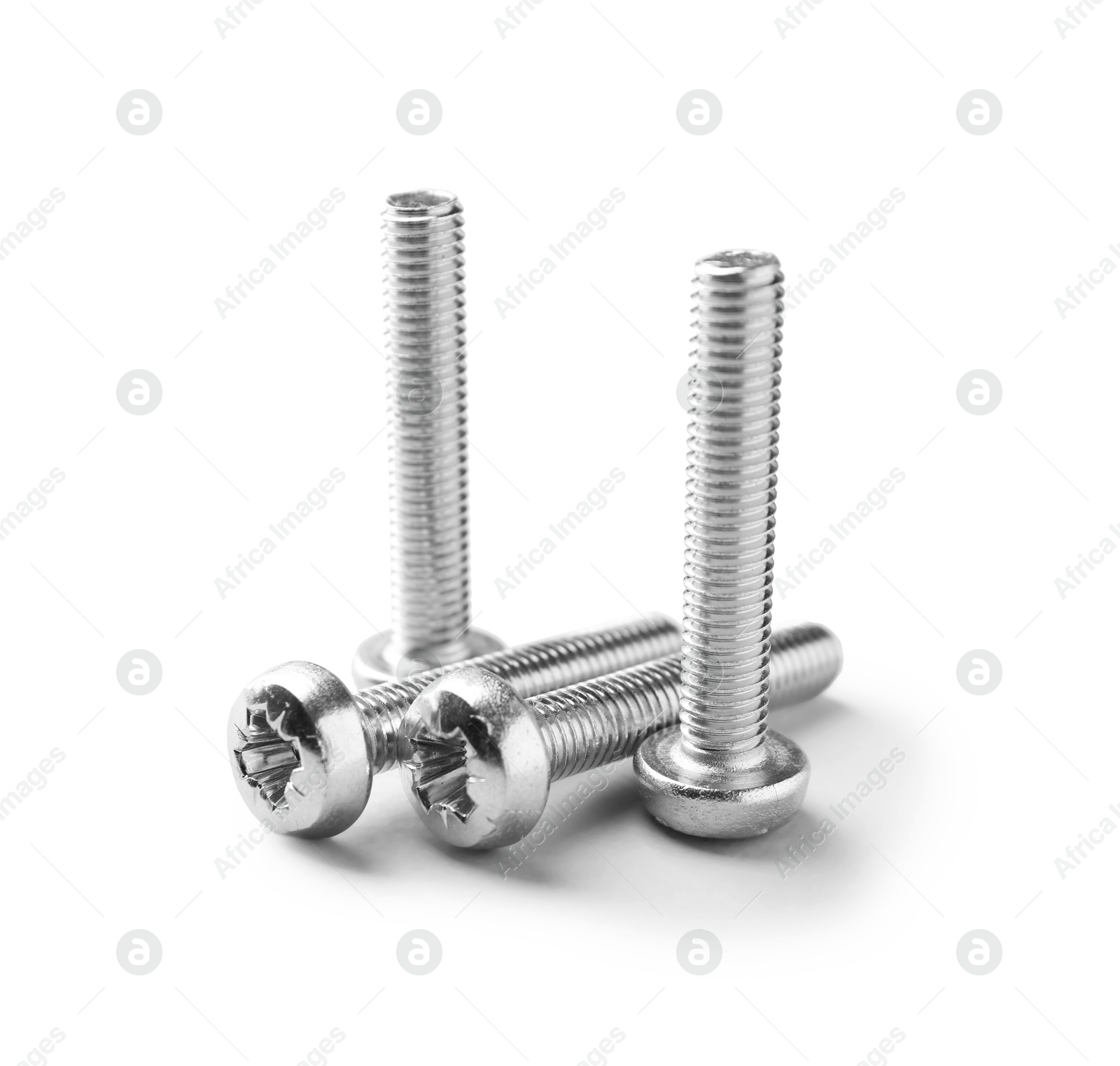 Many metal bolts isolated on white. Hardware tool Photo of Many metal bolts isolated on white. Hardware tool