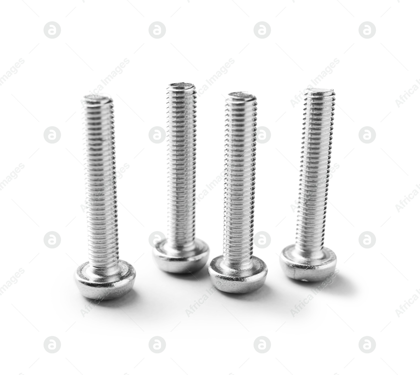 Many metal bolts isolated on white. Hardware tool Photo of Many metal bolts isolated on white. Hardware tool