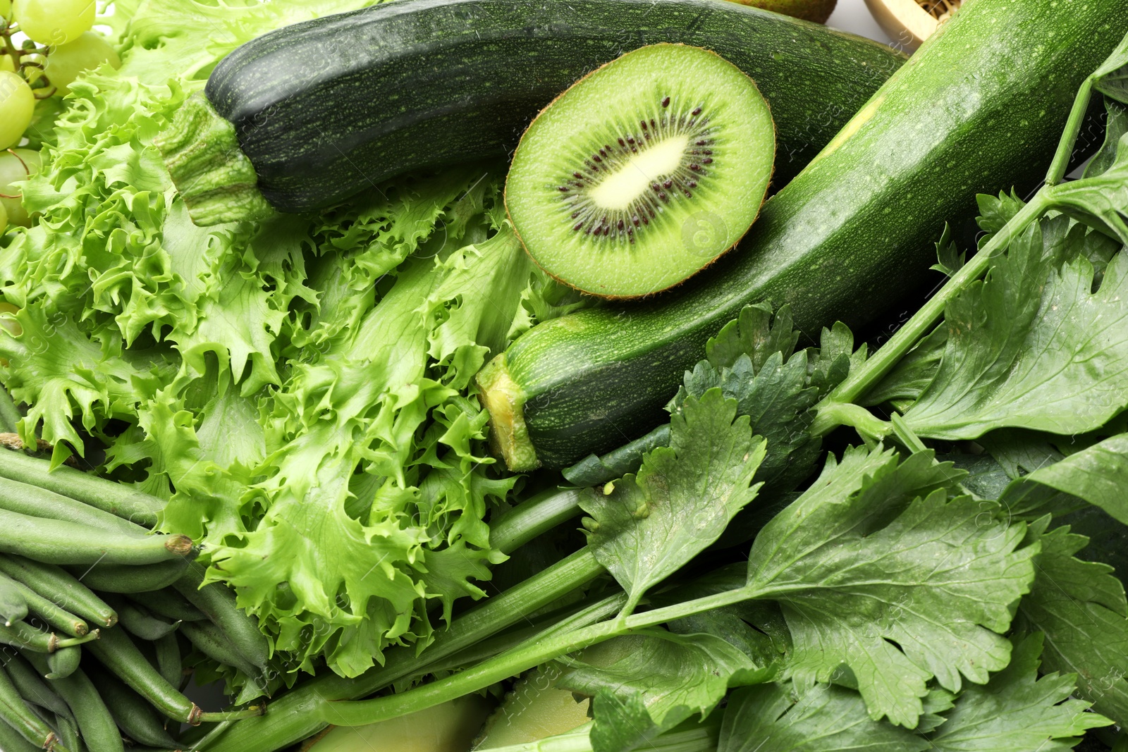 Photo of Superfood. Healthy food products as background, top view