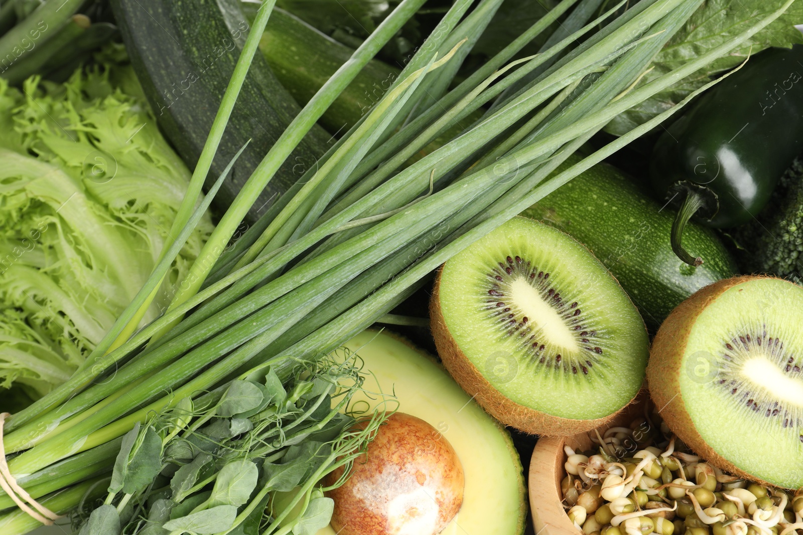 Photo of Superfood. Healthy food products as background, top view