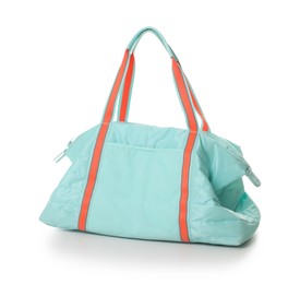 Photo of One stylish sports bag isolated on white