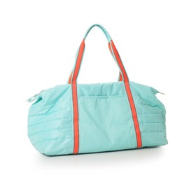 Photo of One stylish sports bag isolated on white