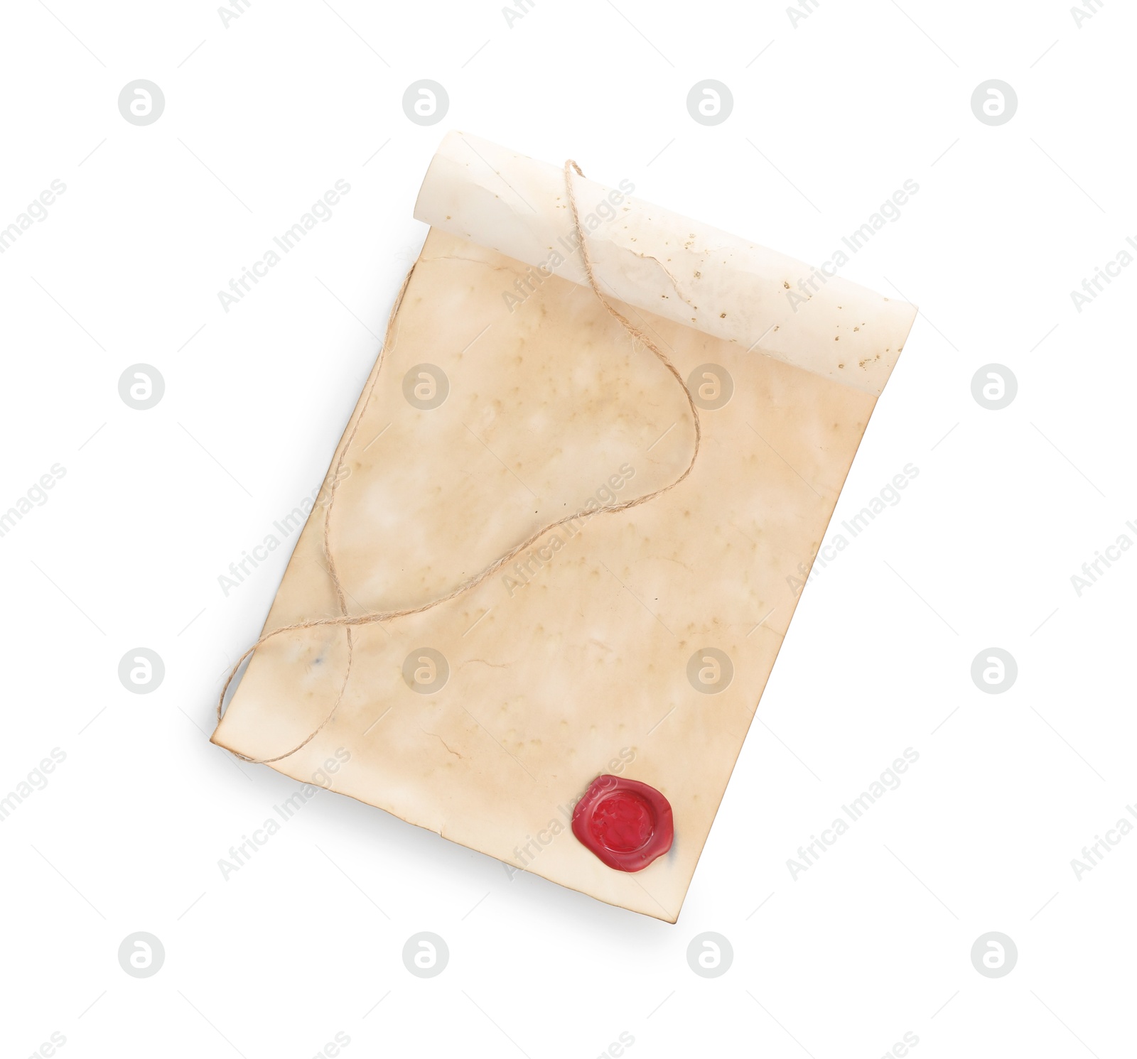 Sheet of old paper isolated on white Photo of Sheet of old paper isolated on white