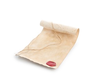 Photo of Sheet of old paper isolated on white