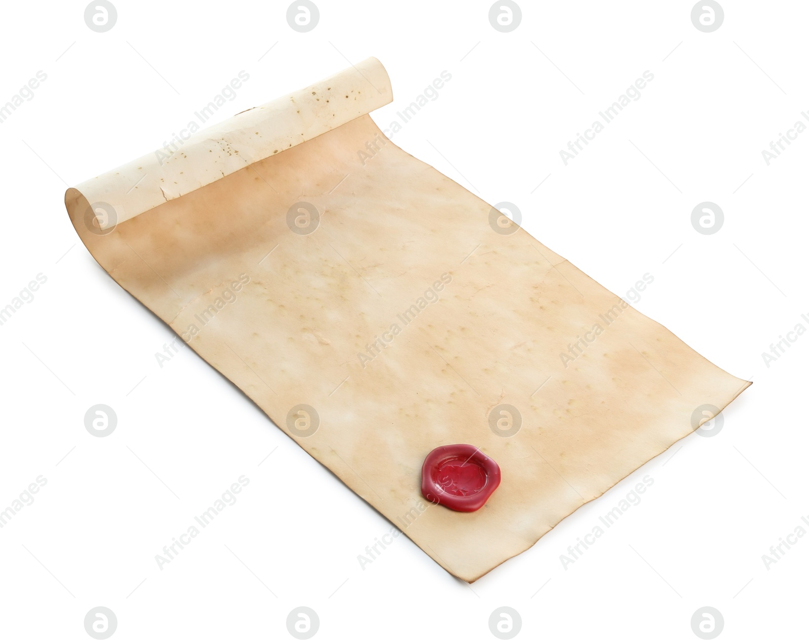 Photo of Sheet of old paper isolated on white