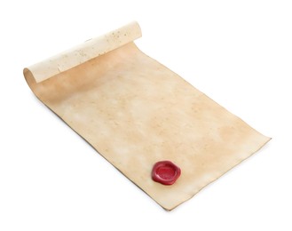Photo of Sheet of old paper isolated on white