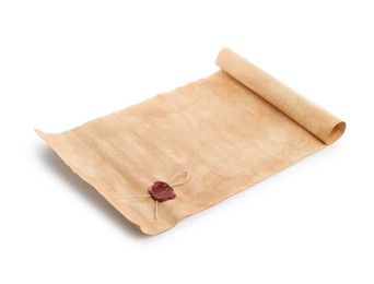 Photo of Sheet of old paper isolated on white