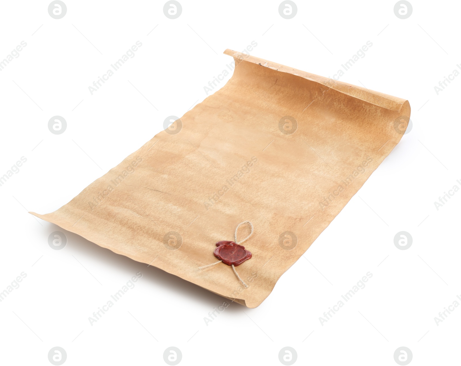 Photo of Sheet of old paper isolated on white