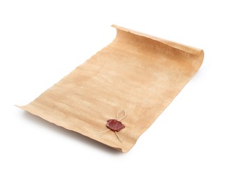 Photo of Sheet of old paper isolated on white