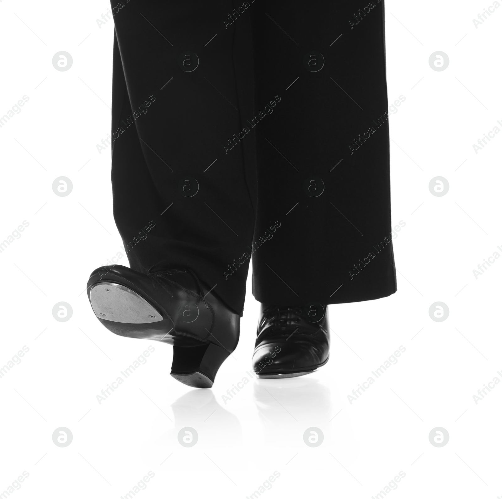 Teenage girl in tap shoes on white background, closeup Photo of Teenage girl in tap shoes on white background, closeup