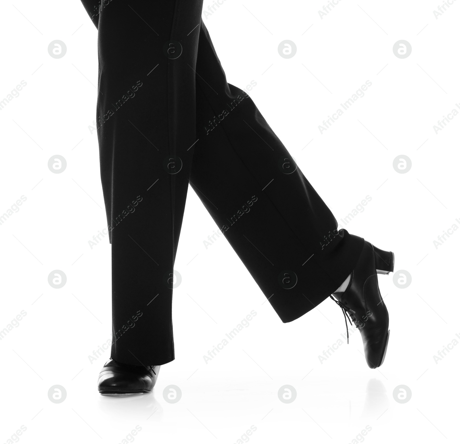 Teenage girl in tap shoes on white background, closeup Photo of Teenage girl in tap shoes on white background, closeup