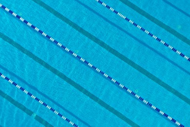 Photo of Aerial view of outdoor swimming pool on sunny day