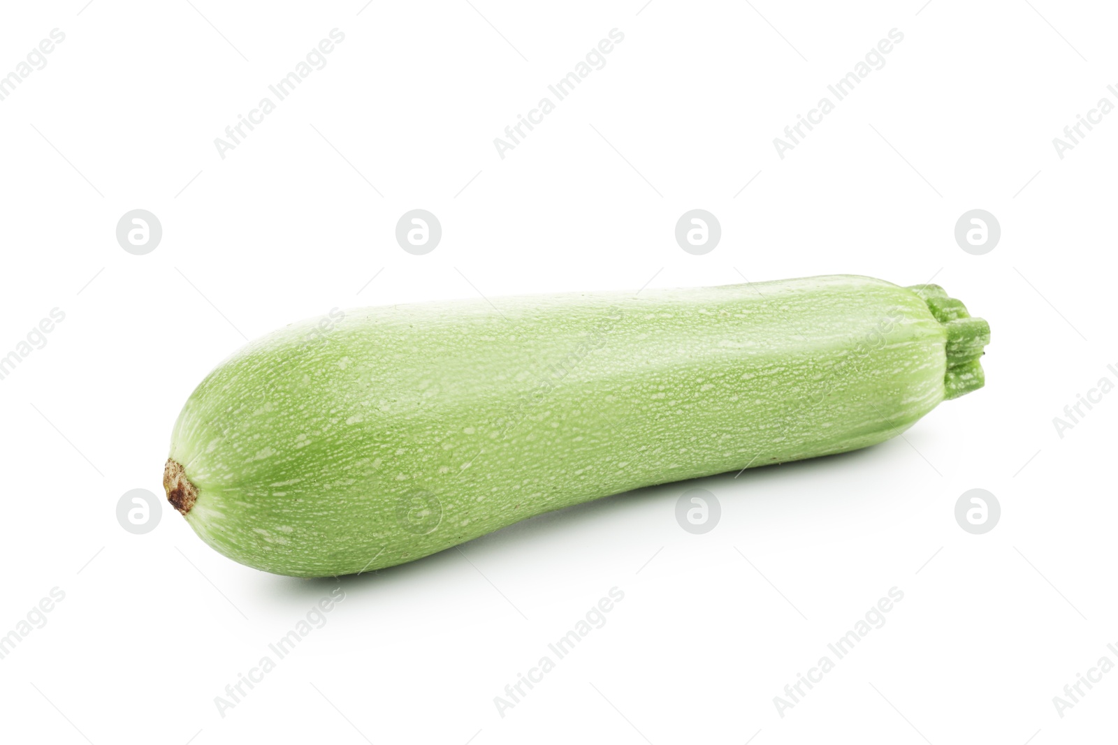 Photo of One fresh ripe zucchini isolated on white