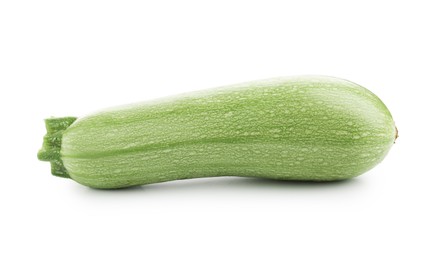 Photo of One fresh ripe zucchini isolated on white