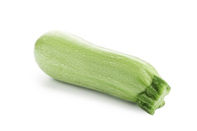 Photo of One fresh ripe zucchini isolated on white
