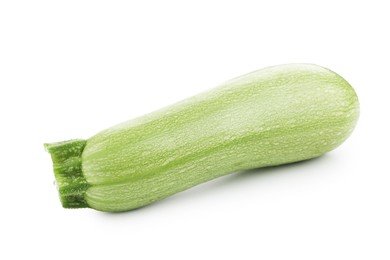 Photo of One fresh ripe zucchini isolated on white