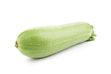 Photo of One fresh ripe zucchini isolated on white