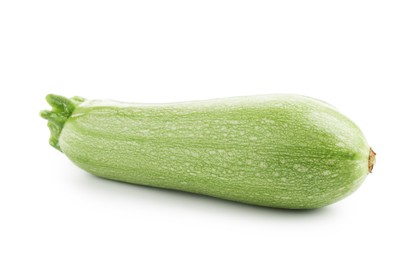 Photo of One fresh ripe zucchini isolated on white