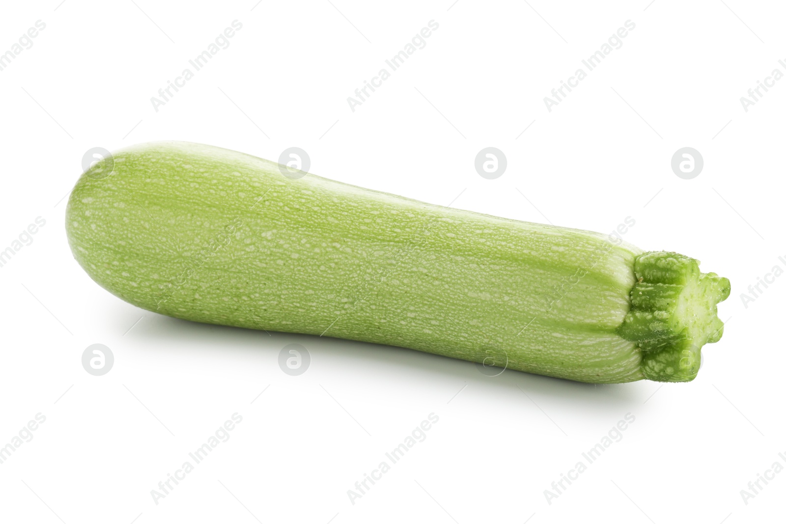 Photo of One fresh ripe zucchini isolated on white