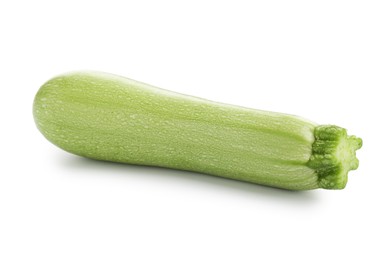 Photo of One fresh ripe zucchini isolated on white