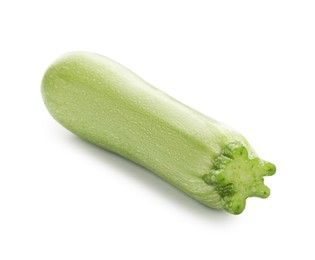 Photo of One fresh ripe zucchini isolated on white