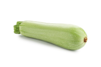 Photo of One fresh ripe zucchini isolated on white
