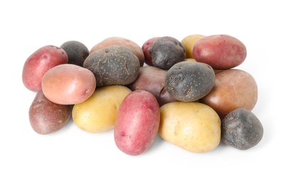 Photo of Different types of potatoes isolated on white