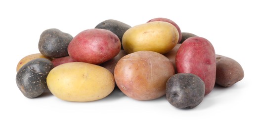 Photo of Different types of potatoes isolated on white