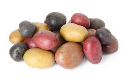 Photo of Different types of potatoes isolated on white