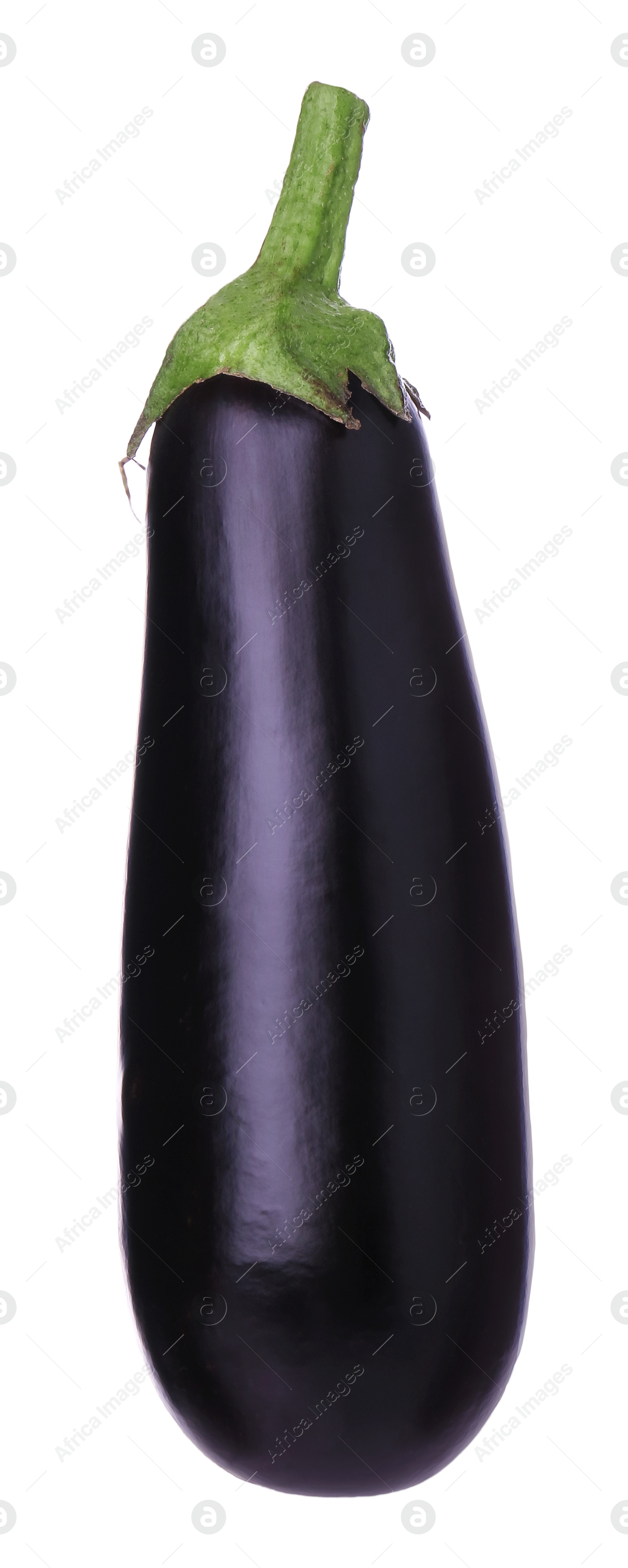 One raw ripe eggplant isolated on white Photo of One raw ripe eggplant isolated on white