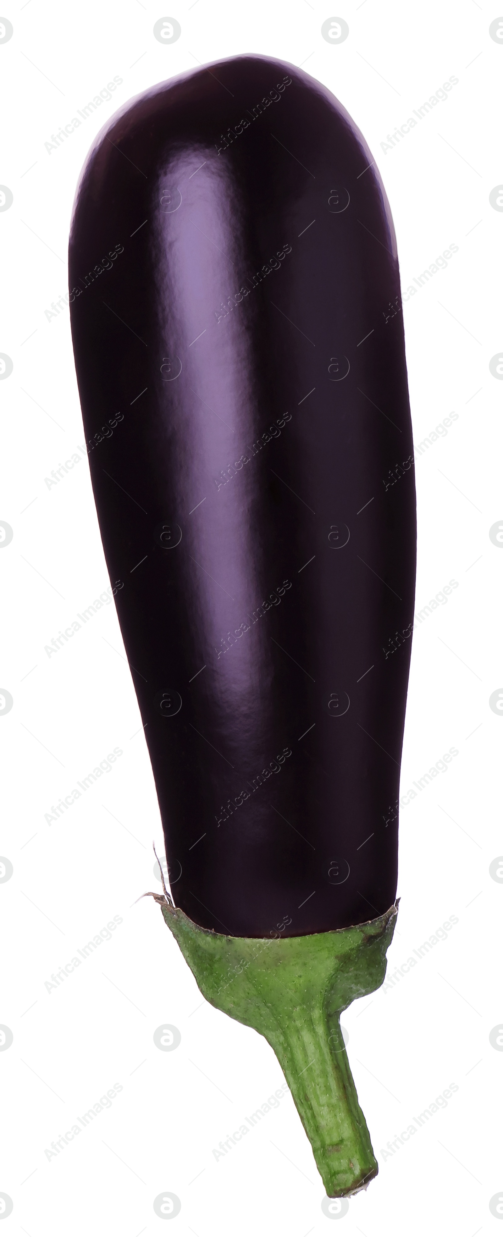 One raw ripe eggplant isolated on white Photo of One raw ripe eggplant isolated on white