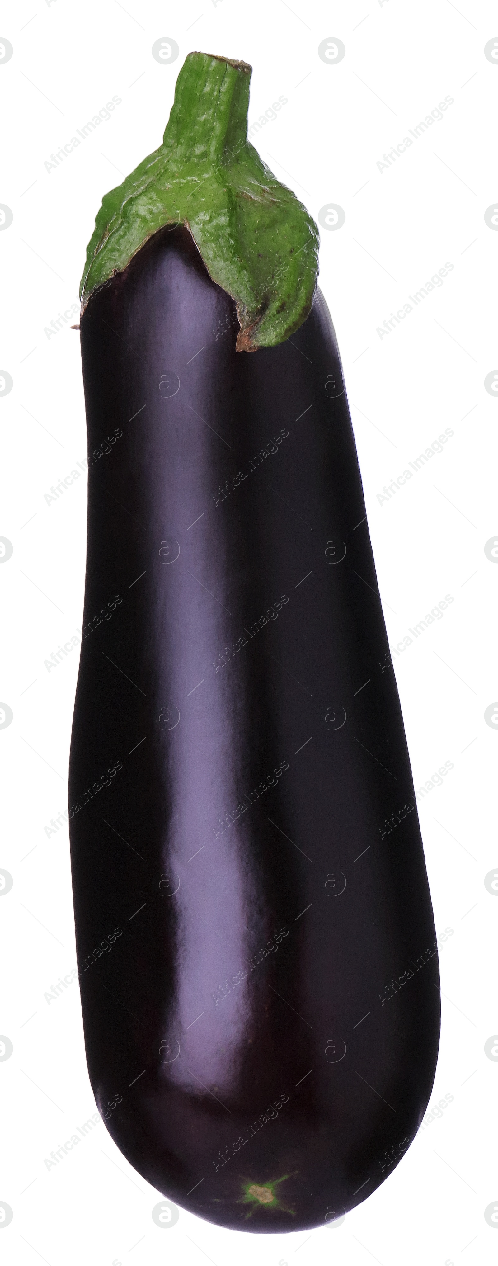 One raw ripe eggplant isolated on white Photo of One raw ripe eggplant isolated on white