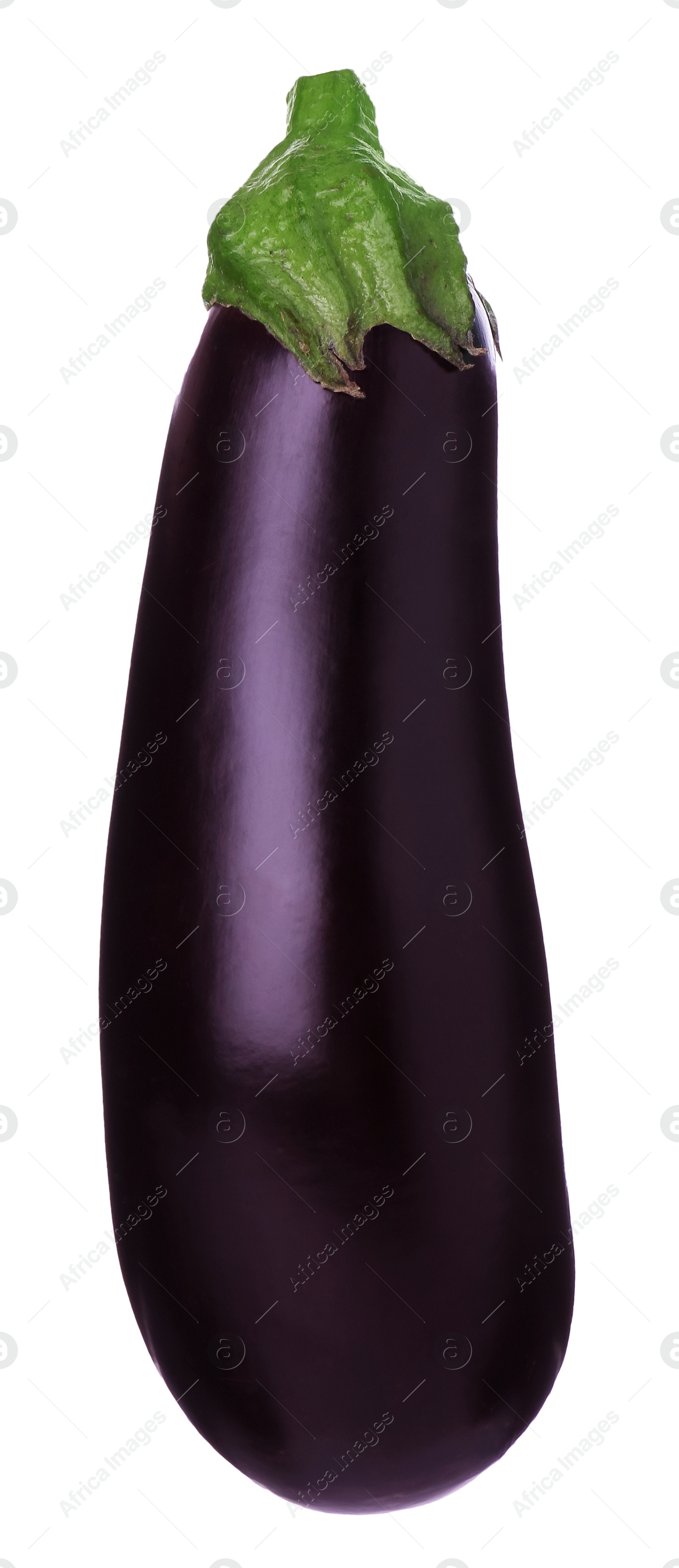 Photo of One raw ripe eggplant isolated on white