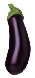Photo of One raw ripe eggplant isolated on white