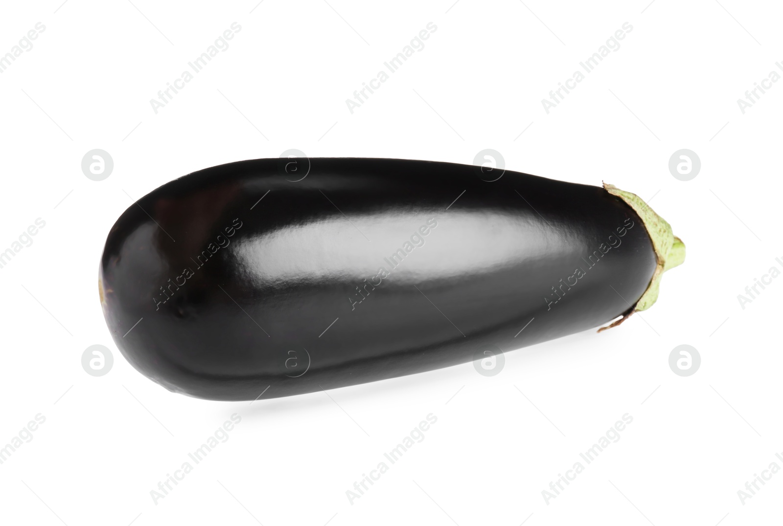 Photo of One raw ripe eggplant isolated on white