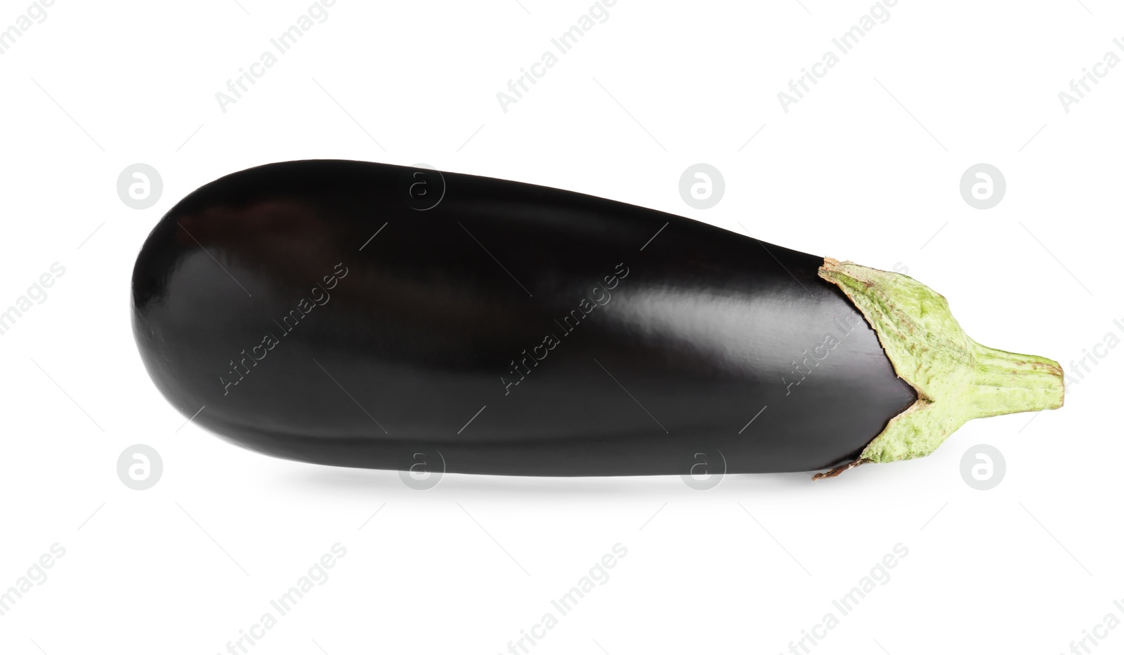 Photo of One raw ripe eggplant isolated on white