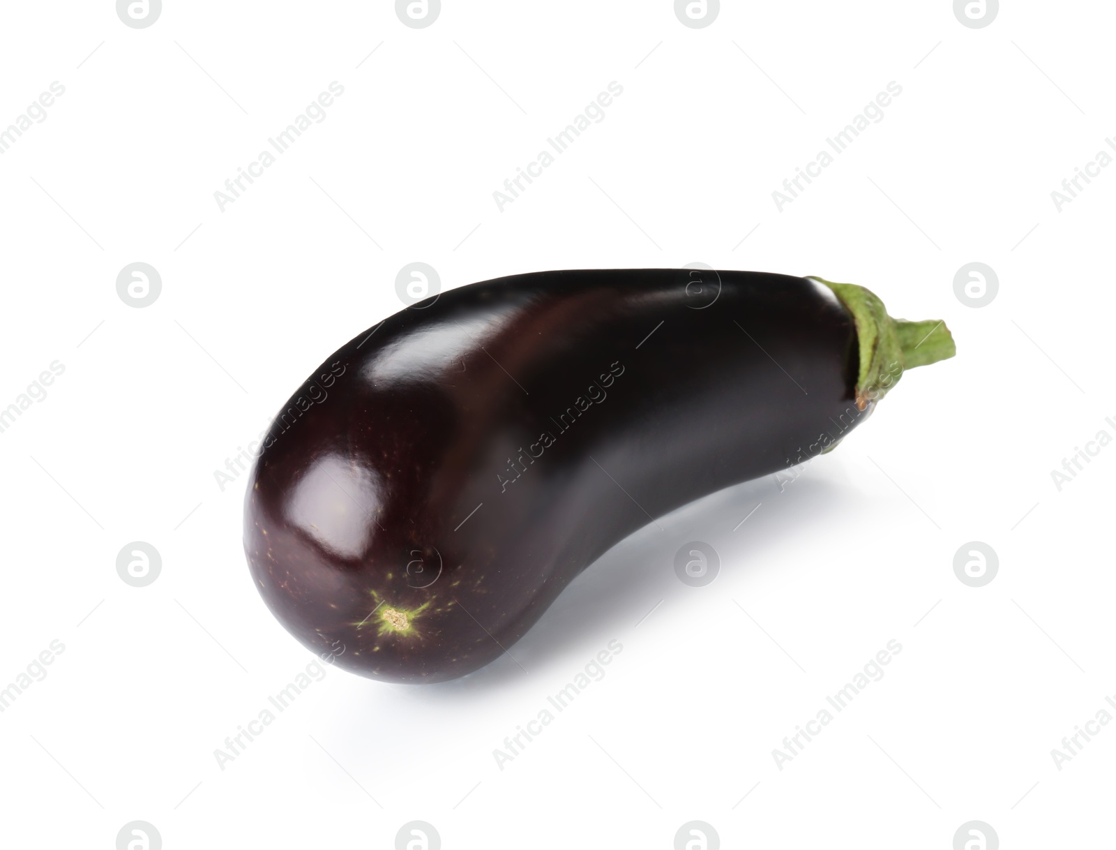 Photo of One raw ripe eggplant isolated on white