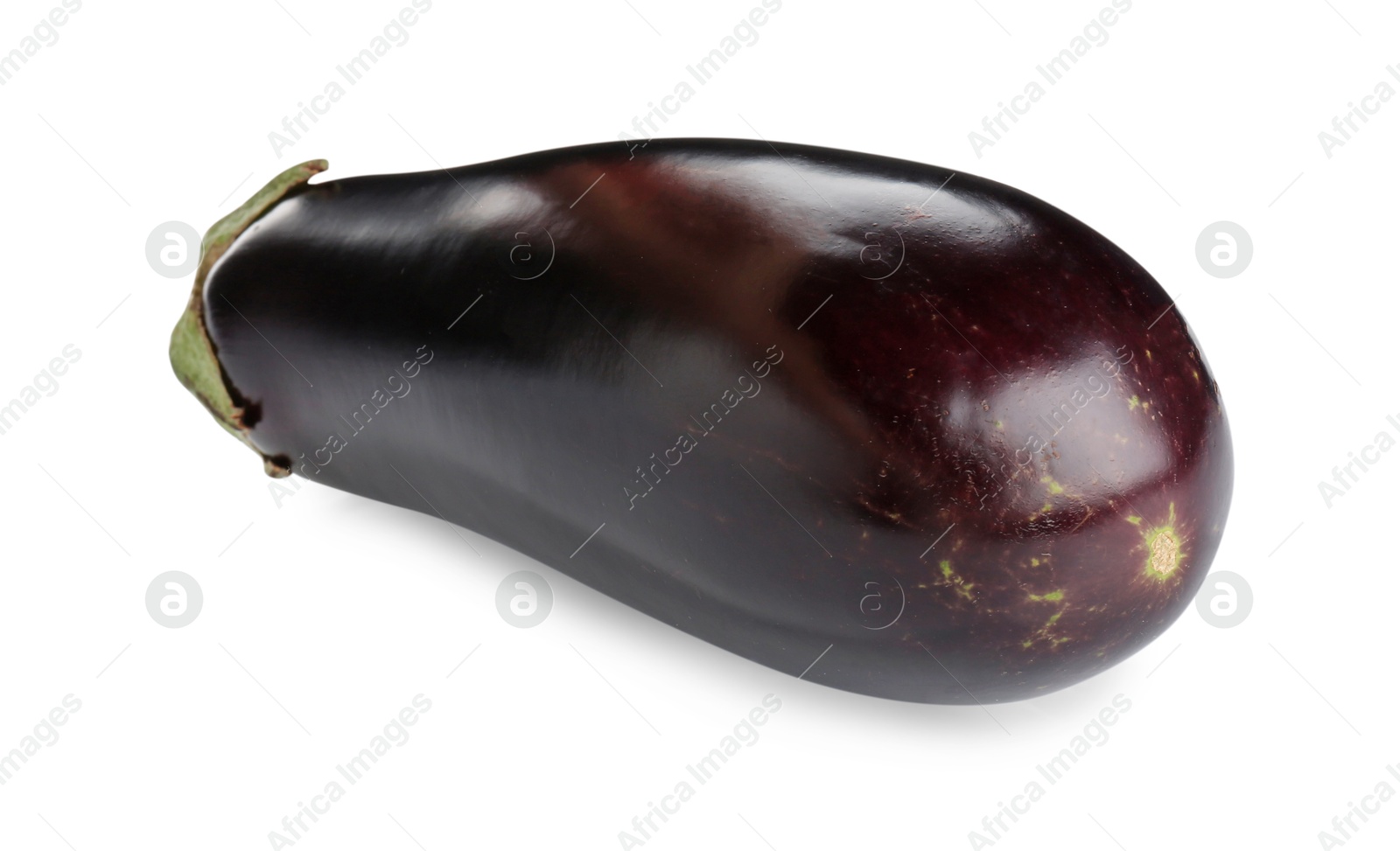Photo of One raw ripe eggplant isolated on white