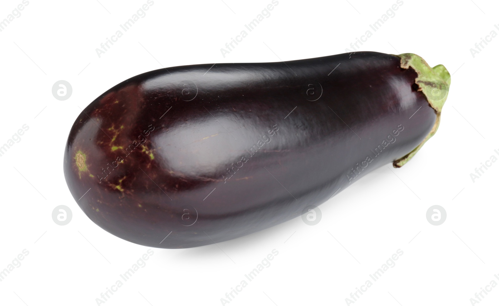 Photo of One raw ripe eggplant isolated on white