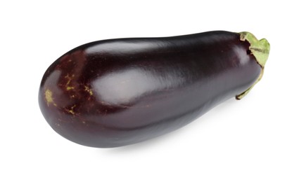 Photo of One raw ripe eggplant isolated on white
