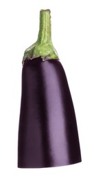 Photo of Half of raw eggplant isolated on white