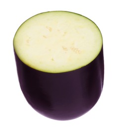 Photo of Half of raw eggplant isolated on white